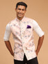 Light Pink Floral Printed Nehru Jacket